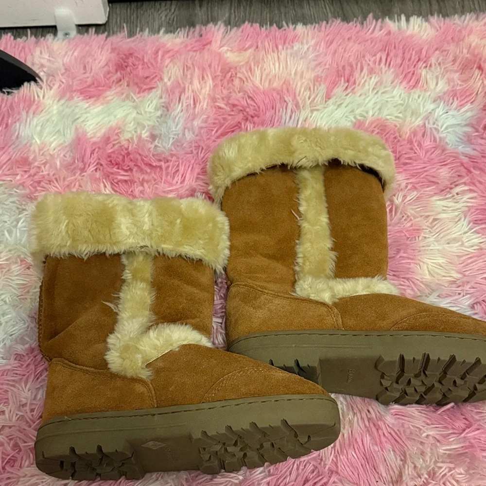 Style & Co. Tan Suede Winter Boots with Fur Trim. NWOT!